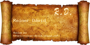 Reiner Dávid névjegykártya